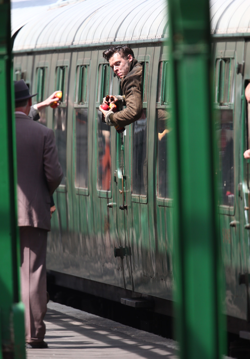 Harry Styles on the set of 'Dunkirk'