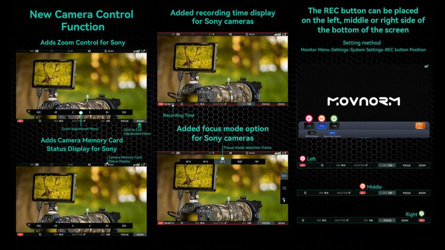 MOVNORM OS camera control improvements.